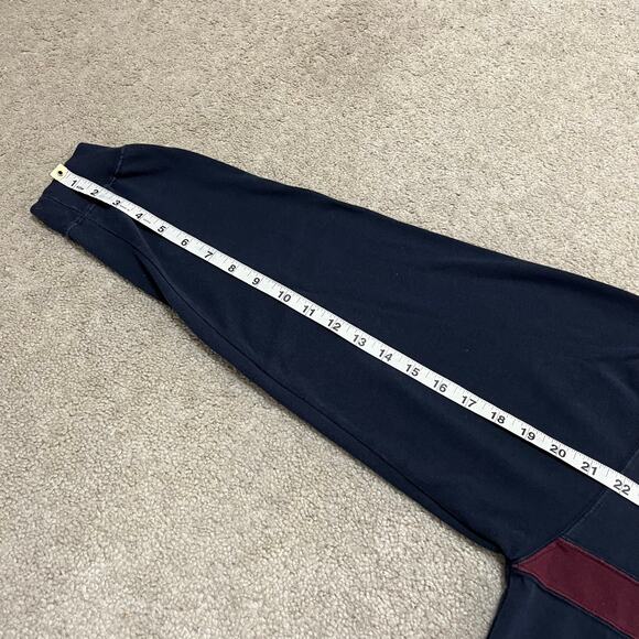 Vintage Khakis by Arrow Red Striped Navy Rugby Polo Long Sleeve Large - Picture 7 of 7